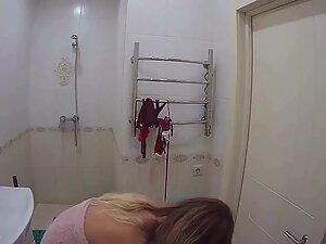 Hidden cam caught fit shorty naked in shower Picture 7