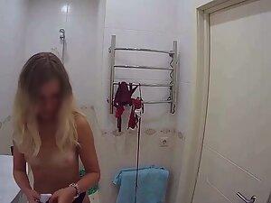 Hidden cam caught fit shorty naked in shower Picture 8
