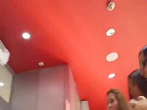 Voyeur is looking at a group of teen girls Picture 2