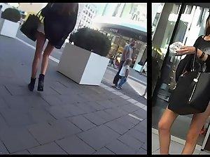 Classy chick's butt is falling a bit out Picture 2