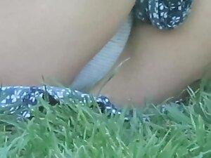 Pussy bulge in white panties spotted in upskirt Picture 4