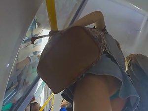 Teeny slut tries to tug her miniskirt down Picture 2