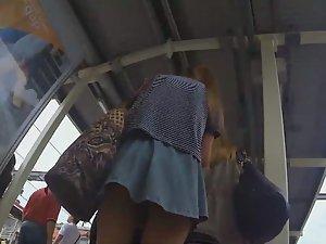 Teeny slut tries to tug her miniskirt down Picture 3