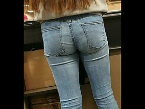 Long hair touching salesgirl's butt Picture 8