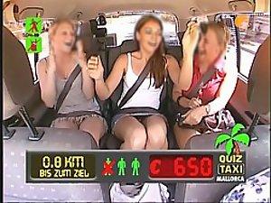 Three girls in a taxi with the camera Picture 1