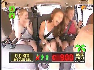 Three girls in a taxi with the camera Picture 8