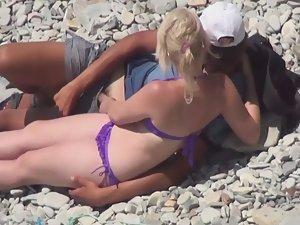 Blonde got curious to see his dick