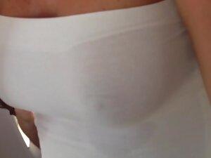 Perfect sweaty tits visible inside white top Picture 3