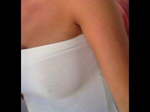 Perfect sweaty tits visible inside white top Picture 7