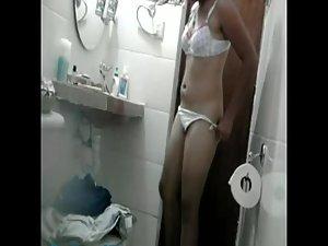 Loose panties hiding a big hairy bush Picture 2