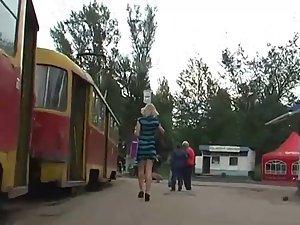Upskirt of panties that matches the dress Picture 6