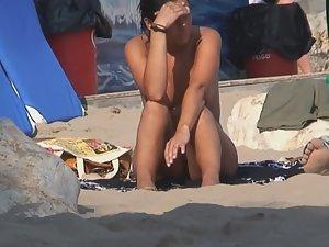 Gorgeous nudist girl and her hairy pussy Picture 2