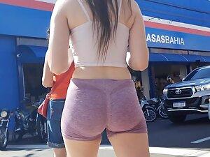 Incredible tight ass in tiny shorts caught at road crosswalk Picture 4