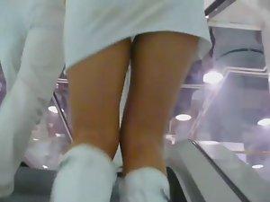 Hot girl keeps tugging the skirt down Picture 6