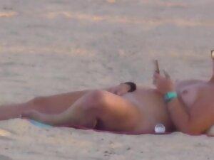 Nudist girl got caught while rubbing pussy on beach Picture 7