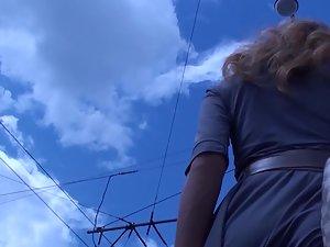 Upskirt of a supermodel kind of a fancy girl Picture 6
