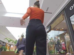 Classy girl got a hot butt in high waist pants Picture 3