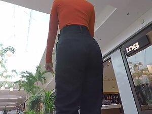 Classy girl got a hot butt in high waist pants Picture 4