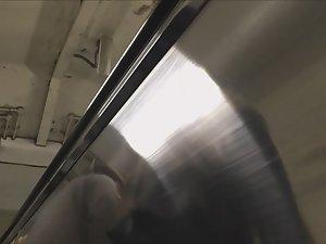 Stunning blonde runs from voyeur Picture 1