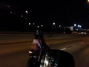 Bare butt in a thong on a motorcycle Picture 2