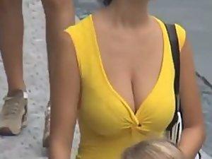 Huge tits noticed as she walked