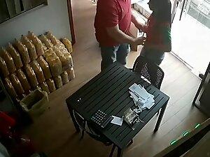 Spying on store manager getting blowjob from salesgirl Picture 1