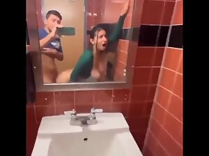 Silent sex and creampie in public toilet Picture 3