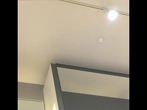 Upskirt of beautiful asian shoe store clerk Picture 2