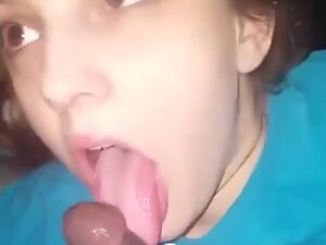 White girl sucks on black dick like it is made out of chocolate