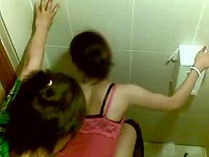 Friends secretly film them fuck in toilet Picture 2