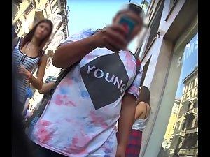 Thong and ridiculously hot ass in cheap leggings Picture 1