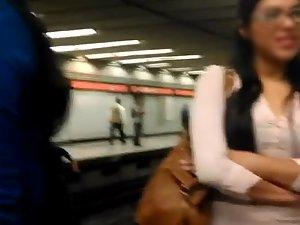 Starring at a geeky girl's cameltoe Picture 5