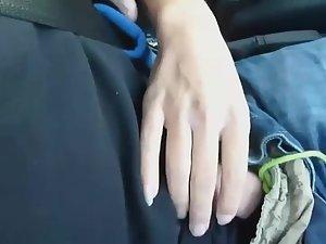 Grabbing tits and penis while she drives Picture 2