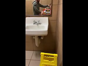 Frisky girlfriend wants sex in public toilet Picture 1