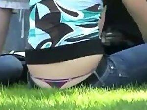 Whale tail revealed when she sat down Picture 1