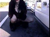 Punk girl pissing in front of a guy Picture 3