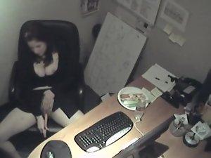 Secretary got spied while horny Picture 5
