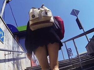 Hot buttocks and thong become visible on stairs Picture 7