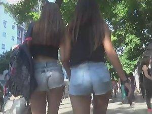 Double trouble teens in sexy shorts Picture 3