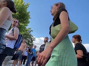 Slutty top is showing nice chunks of her boobs Picture 4