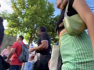 Slutty top is showing nice chunks of her boobs Picture 7