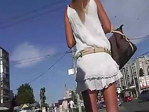 Sexy blonde girl followed into the bus Picture 1