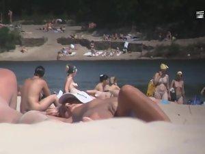Nudist girl's boobs groped by a guy Picture 4