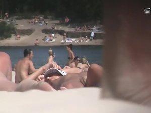 Nudist girl's boobs groped by a guy Picture 5