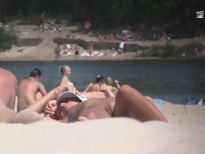 Nudist girl's boobs groped by a guy Picture 7