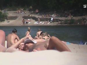 Nudist girl's boobs groped by a guy Picture 8