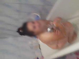 Friends bust in on a showering girl Picture 5