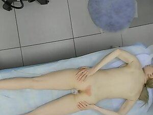 Petite girl spreads legs and ass cheeks for depilation Picture 8