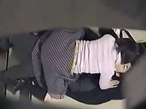 Voyeur catches a couple fuck on stairs