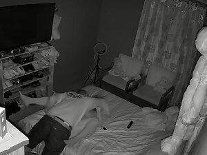 Spying on horny couple going wild in bedroom Picture 2